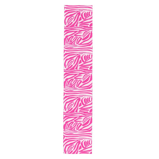 Pink zebra print medium table runner (Front)