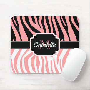 Pink Zebra Print Mouse Mat