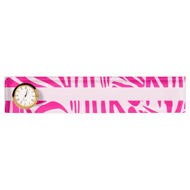 Pink zebra print nameplate (Front)