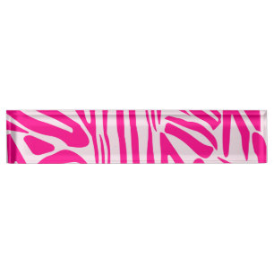 Pink zebra print nameplate