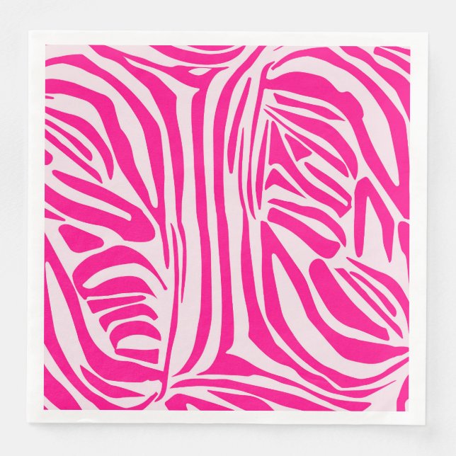 Pink zebra print napkin (Front)
