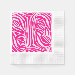 Pink zebra print napkin