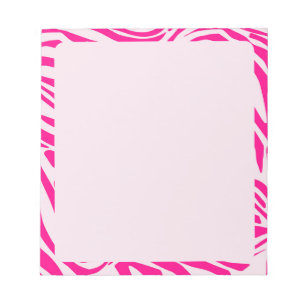 Pink zebra print notepad