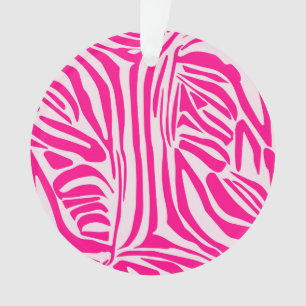 Pink zebra print ornament