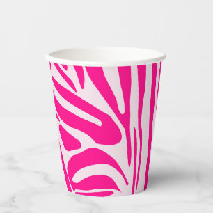 Pink zebra print paper cups