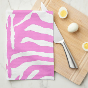 Pink Zebra Print Pattern Animal Texture Tea Towel