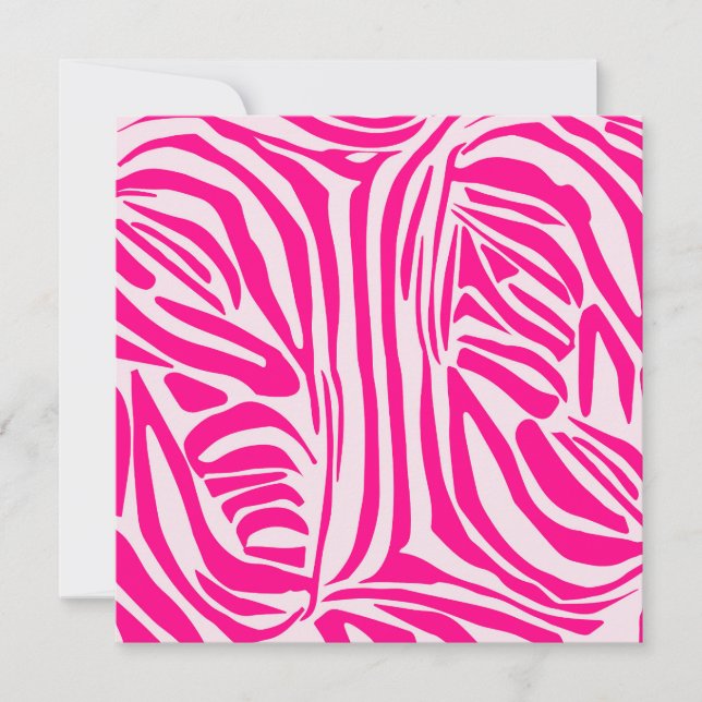 Pink Zebra Print Pattern Card (Front)