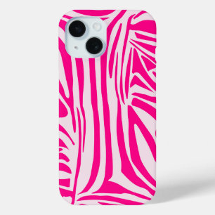 Pink Zebra Print Pattern iPhone 15 Case