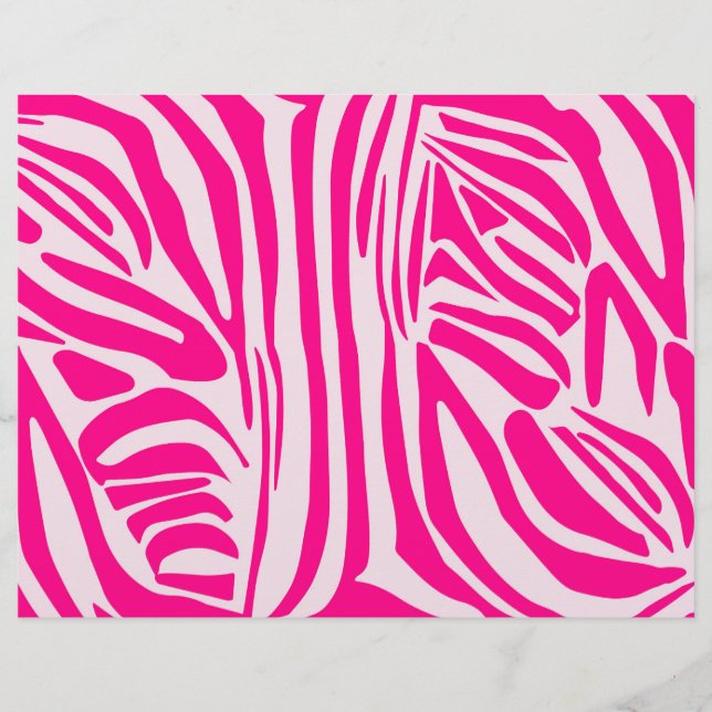 Pink Zebra Print Pattern Custom Letterhead (Front)