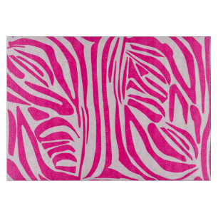 Pink Zebra Print Pattern Cutting Board