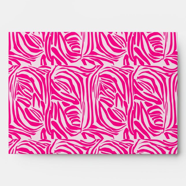 Pink Zebra Print Pattern Envelope (Front)