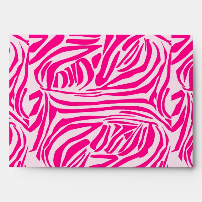 Pink Zebra Print Pattern Envelope (Front)