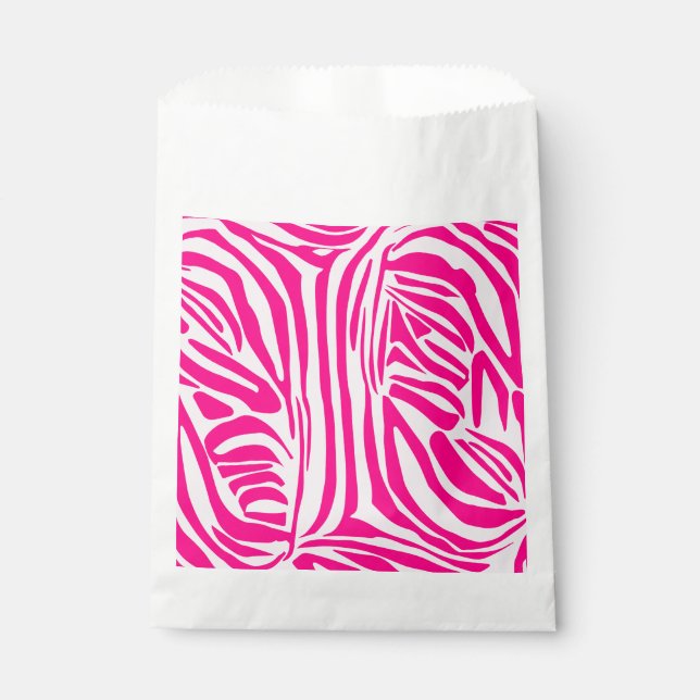 Pink Zebra Print Pattern Favour Bags (Front)