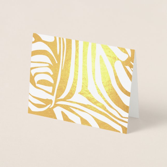 Pink Zebra Print Pattern Foil Card (Front)