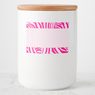 Pink Zebra Print Pattern Food Label
