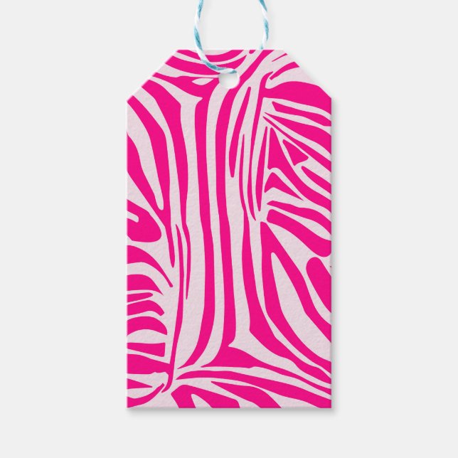 Pink Zebra Print Pattern Gift Tags (Front)