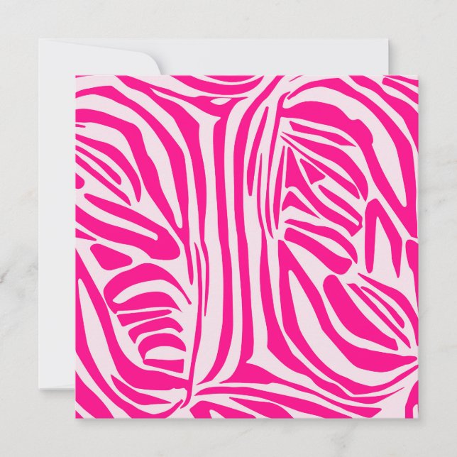 Pink Zebra Print Pattern Holiday Card (Front)
