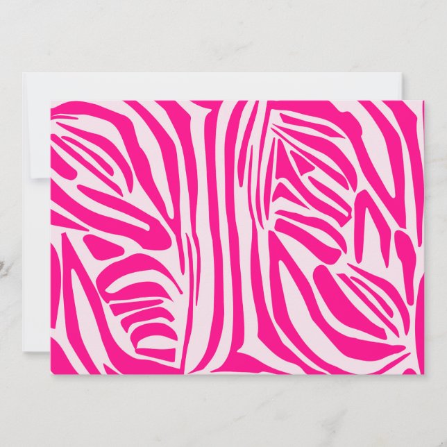Pink Zebra Print Pattern Invitation (Front)