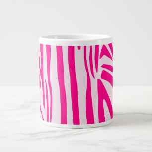 Pink Zebra Print Pattern Large Coffee Mug