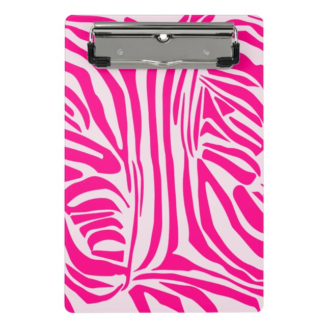 Pink Zebra Print Pattern Mini Clipboard (Front)