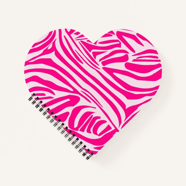 Pink Zebra Print Pattern Notebook (Front)