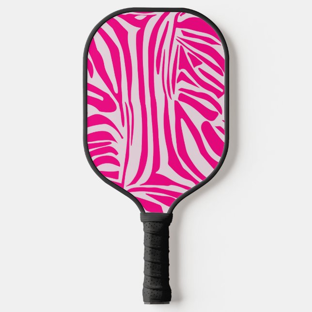 Pink Zebra Print Pattern Pickleball Paddle (Front)