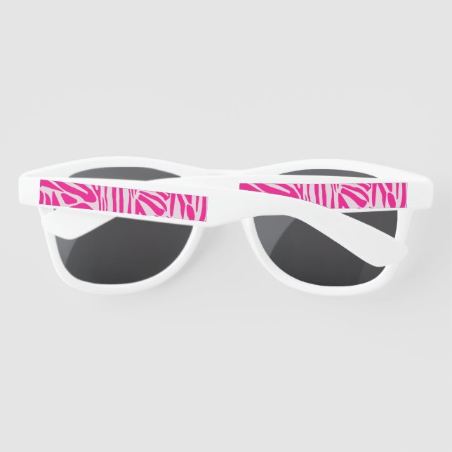 Pink Zebra Print Pattern Sunglasses (Back)