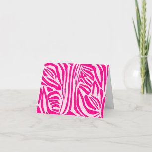 Pink Zebra Print Pattern Thank You Card