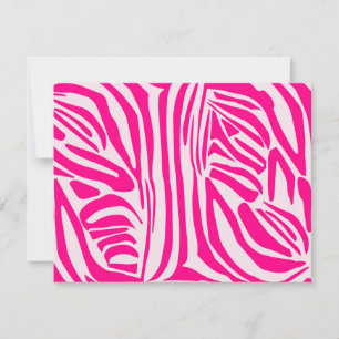 Pink Zebra Print Pattern Thank You Card