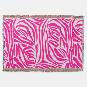 Pink Zebra Print Pattern Throw Blanket