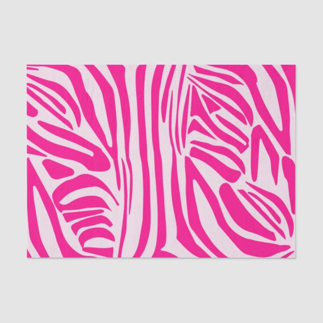 Pink Zebra Print Pattern Tissue Paper (Front)