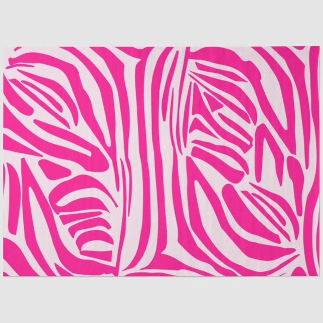 Pink Zebra Print Pattern Tissue Paper (Front)