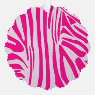Pink Zebra Print Pattern Tree Decoration Card