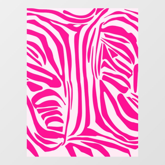 Pink Zebra Print Pattern Window Cling (Sheet)