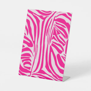 Pink zebra print pedestal sign