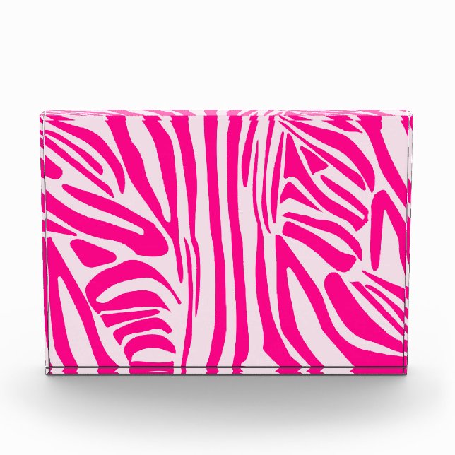 Pink zebra print photo block (Front)