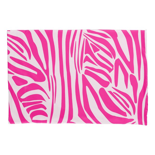 Pink zebra print pillowcase (Front)