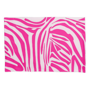 Pink zebra print pillowcase