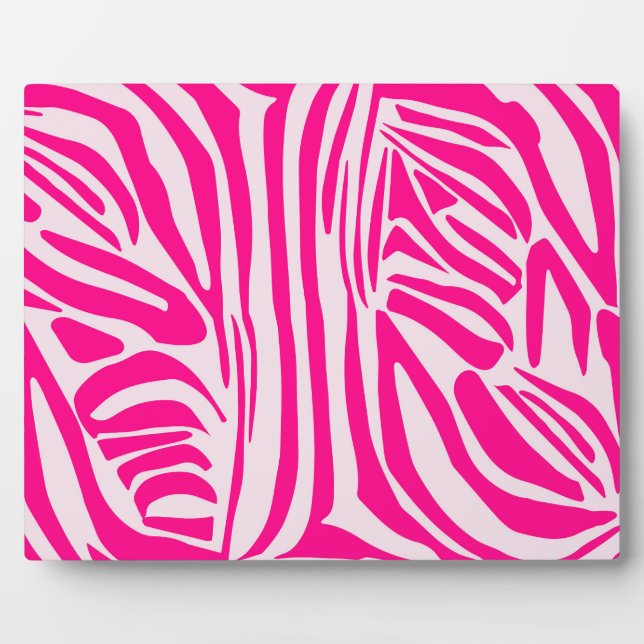 Pink zebra print plaque (Front)