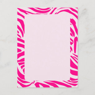 Pink zebra print postcard