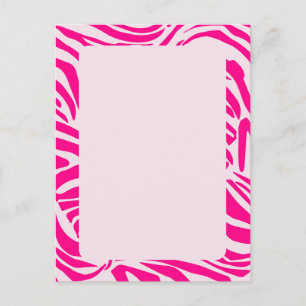 Pink zebra print postcard