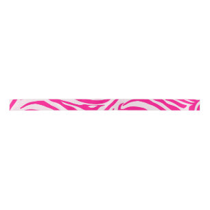 Pink zebra print satin ribbon
