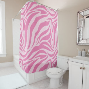 Pink Zebra Print Shower Curtain