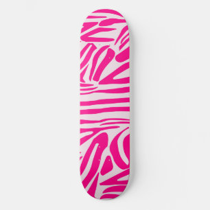 Pink zebra print skateboard