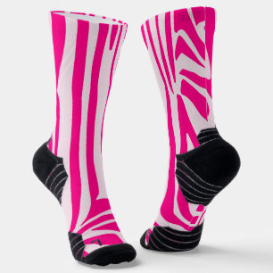 Pink zebra print socks