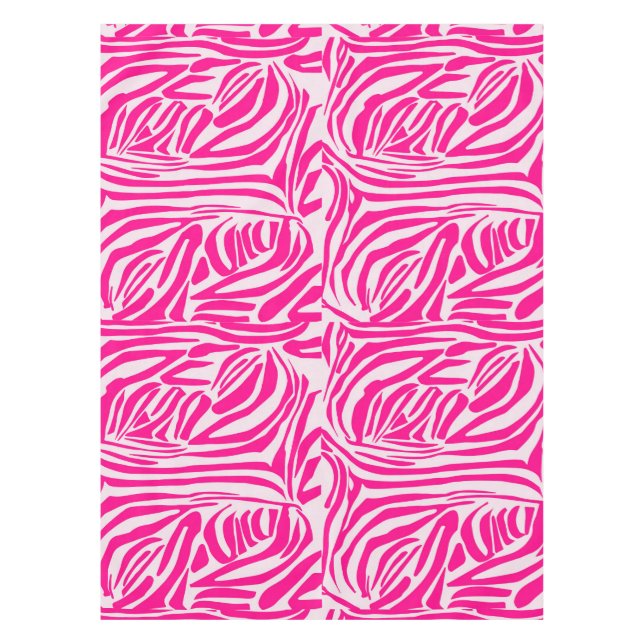 Pink zebra print tablecloth (Front)