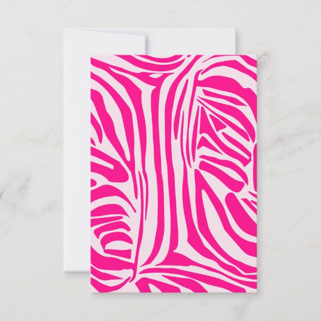 Pink zebra print thank you card (Front)