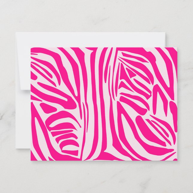 Pink zebra print thank you card (Front)
