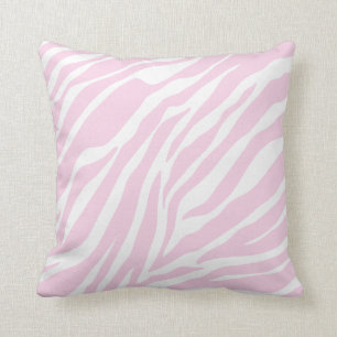 Pink Zebra Print Throw Pillow