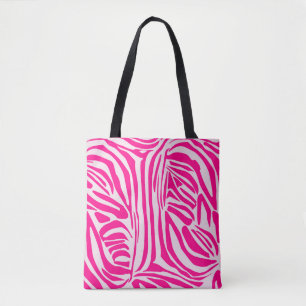 Pink zebra print tote bag